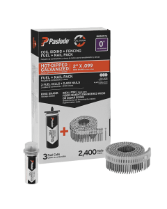 Paslode 2" x .099 Galvanized Ring Shank Coil Fuel & Nail Pack