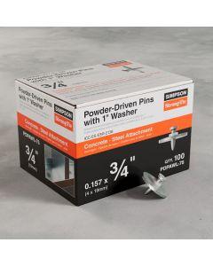 0.157” x 3/4” Simpson Strong-Tie PDPAWL Powder-Driven Pin with 1" Washer box
