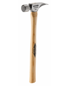 Stiletto TI14MS 14oz Milled Face, 18" Straight Hickory Handle Framing Hammer