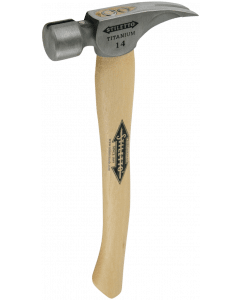 Stiletto TI14SC-16 14oz Smooth Face, 16" Curved Hickory Handle Framing Hammer
