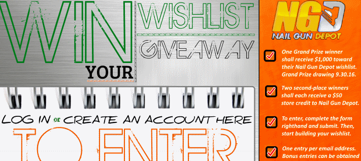 Win Your Nail Gun Depot Wishlist!