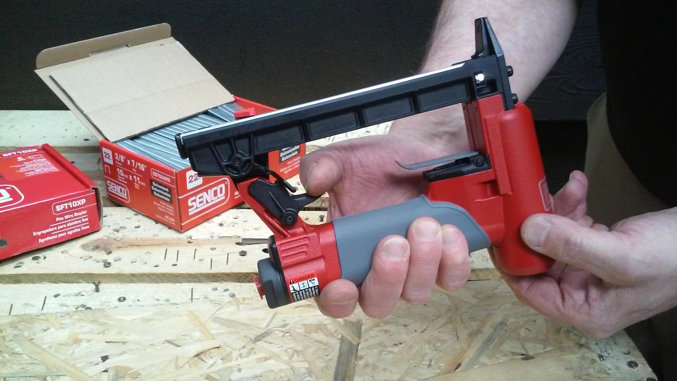 How to load bottom feed staple gun step 1