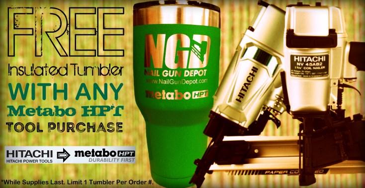 Free Insulated Tumbler with Any Metabo HPT/Hitachi purchase
