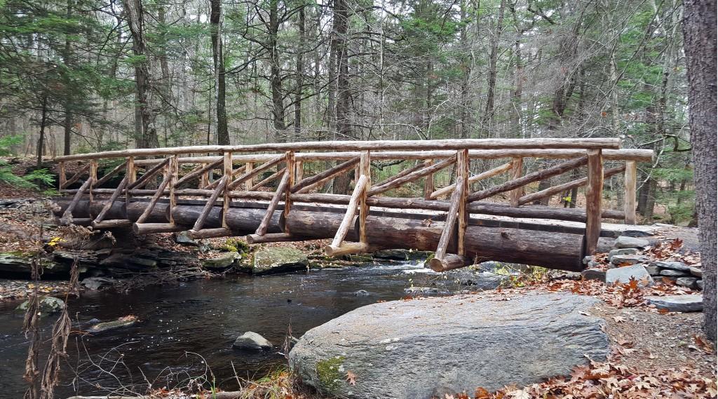 A Wooden Bridge Over a Creek