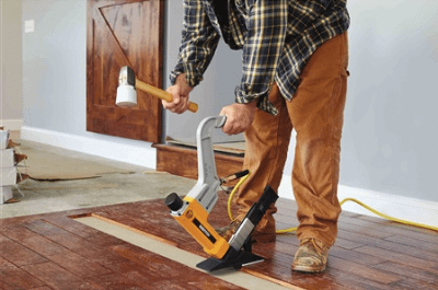 Hardwood flooring installation with the Bostitch BTFP12569 2 in 1 Flooring Tool