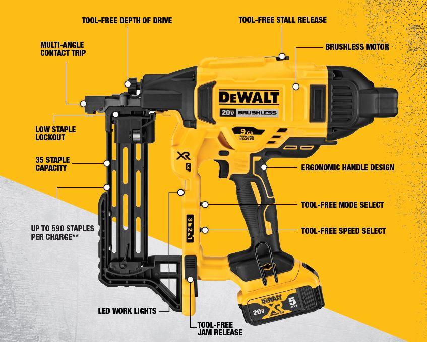 Dewalt cordless fence stapler hot sale