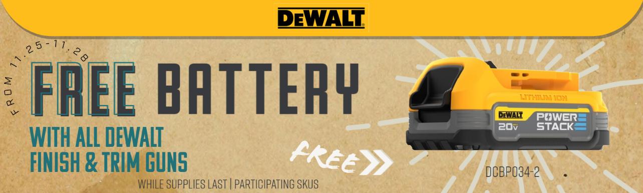 Dewalt Free Powertack Battery