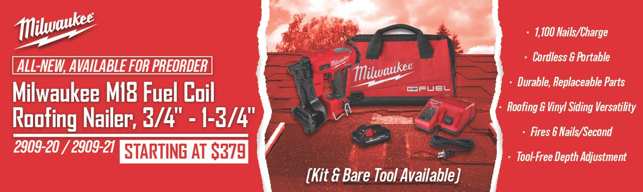 Milwauklee Roofing Nailer Pre-Sale