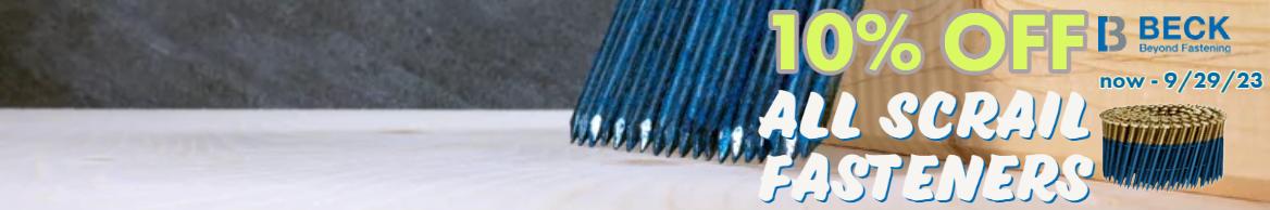 Nail Gun Depot Scrail Fasteners - 33 Degree Plastic Strip